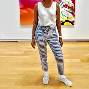 Zara Trafaluc Collection  Stripe Tie Belt Pant